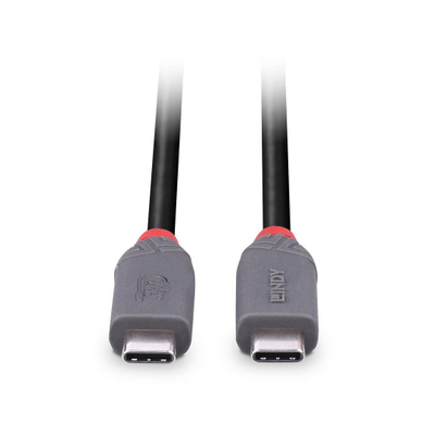Kabllo USB C Lindy Anthra Line, USB4, 240W, 2m, e zezë