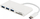 Hub USB DELTACO USB 3.1 Gen 1, USB-C në 3x USB-A, me lexus SD microSD, i bardhë