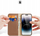 Këllëf telefoni Dux Ducis Hivo Series për iPhone 15 Pro, lëkurë, me stand dhe mbajtëse kartash, kafe