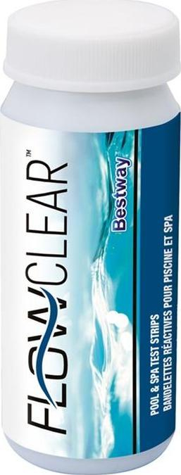 Testues për pishina Bestway 3në1 për PH, alkalinitet të ujit dhe klor, 50 copë