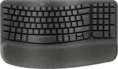 Tastierë Logitech Wave Keys for Business, ergonomike, pa kabëll, grafit