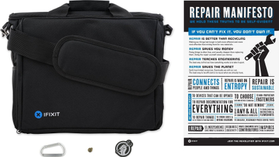 Set veglash iFixit Pro Tech Mobile Kit, çantë poliestër, me karabinë, i zi
