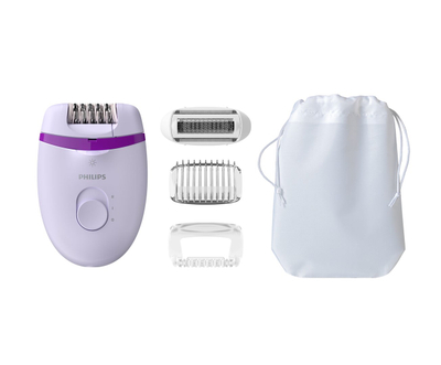 Epilator Philips Satinelle Essential BRE275/00, 2 shpejtësi, kokë e larshme, i bardhë