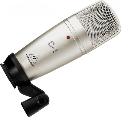 Mikrofon studio Behringer C-1, kondensator kardioid, phantom power 48V, ngjyrë argjendi