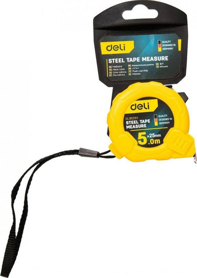 Metër Deli Tools EDL9025Y, 5m, 25 mm, e verdhë