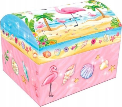 Кутија за музика Pecoware Music Box Chest Flaming, механизам со навивање, со огледало, разнобојна