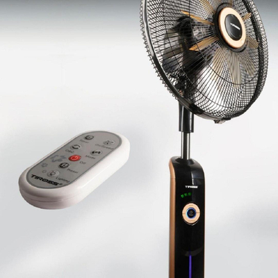 Ventilator në këmbë Tiross TS921, metalik, me pult, i zi me ari