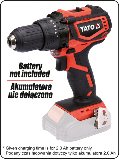 Trapano vidhosës Yato YT-82795, 18V, mandrinë 13mm, pa bateri