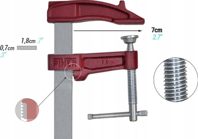 Shtrëngus Piher Maxipress M, 15 cm, modeli 1015, i kuq