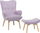 Fotelë relaksi VEJLE, kadife, me tabure, lejla e çelët