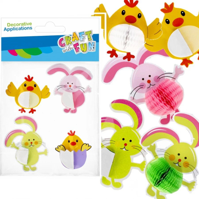 Stikers dekorativë CRAFT WITH FUN Accordion 531799, për Pashkë, shumëngjyrësh