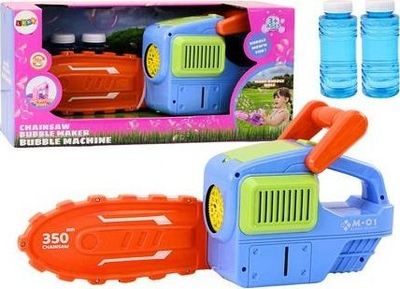 Makine flluskash Blue Chainsaw, si sharre, me 2 shishe lëng flluskash, blu