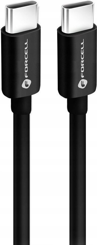 Kabllo Forcell F-energy C338, USB-C në USB-C, 60W 3A, 1m, e zezë