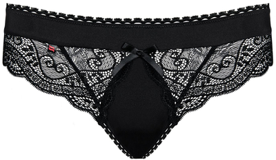 Pantallona të brendshme Obsessive Miamor, prerje open crotch, me dantellë, të zeza