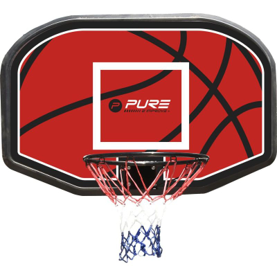 Kosh basketbolli Pure2Improve, i lëvizshëm, lartësi 1.90-3.40 m, i zi me të kuqe