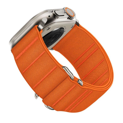 Rrip ore Tech-Protect Nylon Armband për Apple Watch 44-49mm, najlon i hollë që merr frymë, me mbyllje velcro, portokalli