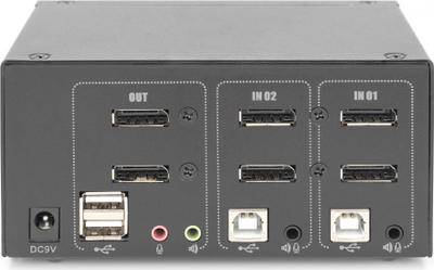 KVM switch Digitus, 2 porta, Dual Display, 4K, DisplayPort