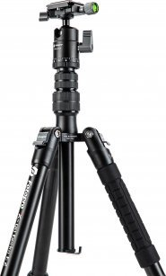 Tripod për kamerë Fotopro 58, alumin, kokë sferike, 8 kg, i zi