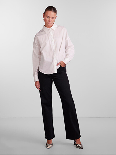 Këmishë Pieces PCTANNE Loose Fit, e bardhё