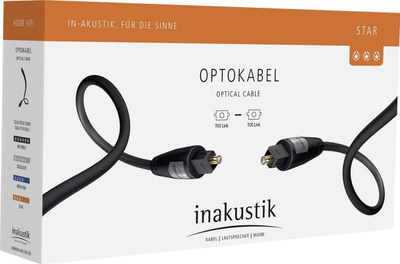 Kabllo optike Inakustik Star, Toslink me Toslink, 0.75 m, e zezë