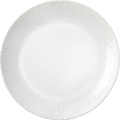 Pjatë e sheshtë Bormioli Coconut, 27cm, xham opal, e bardhë