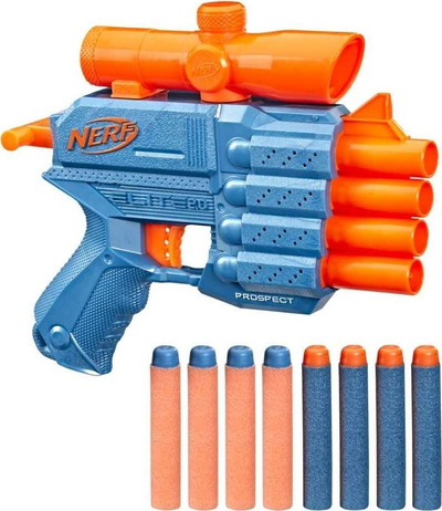 Lodër blaster Nerf Elite 2.0 Prospect QS-4, 4 tyta, 8 shigjeta, shumëngjyrëshe