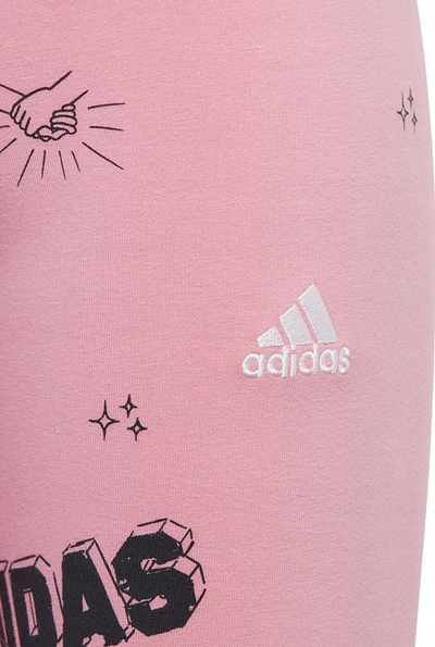 Leggins për goca Adidas JG Bluv Q3 Tight Jr IA1568, pëlhurë elastike, prerje e ngushtë, rozë