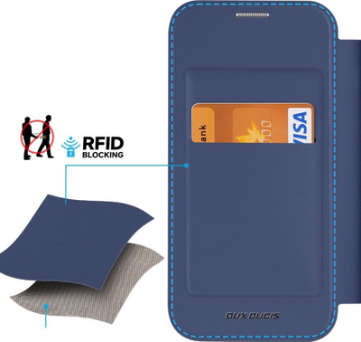 Mbulesë telefoni DUXDUCIS Skin X Pro MagSafe, për iPhone 15 Plus, flip, blu