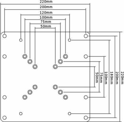 Adapter universal VESA Gembird, 50x50 deri 200x200 mm, deri 30 kg, i zi