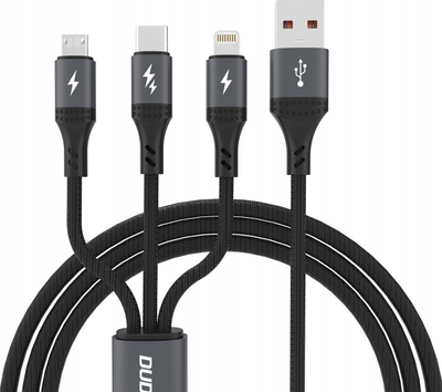 Kabllo karikimi Dudao L3E, 3 në 1, 60W, 1.2m, e zezë