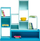 Set mobiljesh për shpinë e kukullave Lundby Bookcase, 12 pjesë, shkallë 1:18, blu