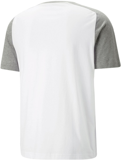Bluzë sportive Puma TeamCUP Casuals Tee, pambuk poliester, e bardhë gri