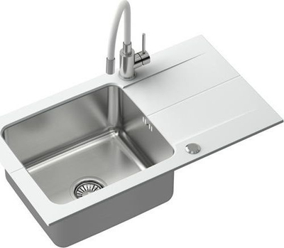 Lavaman Steiner me tub manual dhe rubinetë Maggie, 400 x 350 mm, i bardhë