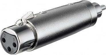 Adapter audio Wentronic XLR 005, XLR 3-pin femër në RCA mashkull, metalik