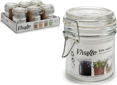 Kavanoz qelqi Vivalto Hermetic, 250 ml, mbyllje silikoni, transparent