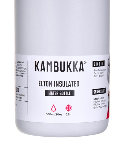 Shishe termike Kambukka Elton Insulated, 600ml, çelik inox, e bardhë
