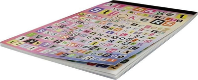 Stickers letre Titanum, 6 fletë, me shkronja edhe numra, 1362 copë