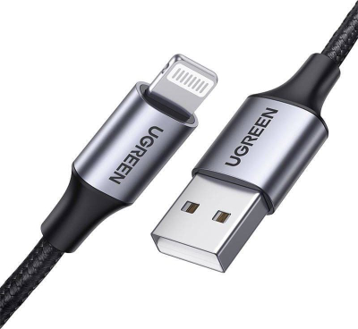 Kabllo USB Ugreen UGR1460, USB A në Lightning, 1.5 m, e zezë