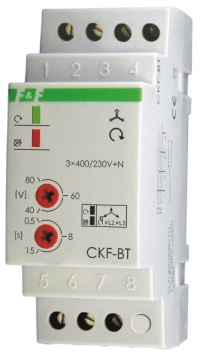Senzor rendi dhe humbje faze F&F CKF-BT, 3x400/230V, montim në shinë DIN, i bardhë