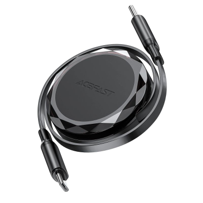 Kabllo USB Acefast C13-03, USB-C me USB-C, 0.8m, 60W, e zezë