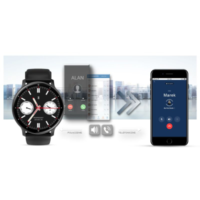 Ora e zgjuar Gravity GT1-4 PRO, ekran 1.39", Bluetooth 5.2, e zezë