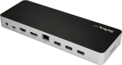 Docking Station StarTech USB C, për dy ekrane HDMI / DP 4K 30Hz, me karikim 60W, gri