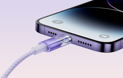 Kabllo karikimi Baseus Explorer Series USB C në Lightning, 2m, 20W, vjollcë