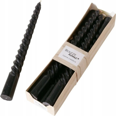 Qirinj dekorativ Boltze Twisto, konikë, 20 cm, set me 4 copë, të zinj