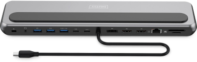 Docking station Digitus USB C 8K, 12 porta, Power Delivery 85W, gri