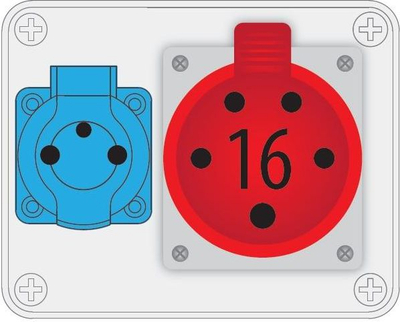 Kuti shpërndarëse stacionare Pawbol R-BOX 150, 1x16A 5P, 1x250V, IP44