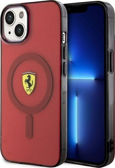 Mbrojtëse telefoni Ferrari Translucent MagSafe, iPhone 14 6.1", e kuqe transparente