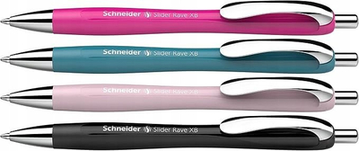 Set stilolapsash Schneider Slider Rave, 3+1 falas, ngjyra të përziera