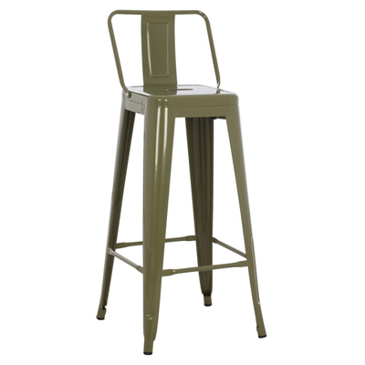 Stol bari me shpinë Melita 43×43×100 cm (HM8643.03), gjelbër