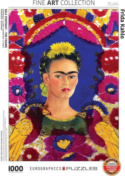 Puzzle Eurographics Frida Kahlo Self Portrait The Frame, 1000 copa, shumëngjyrësh